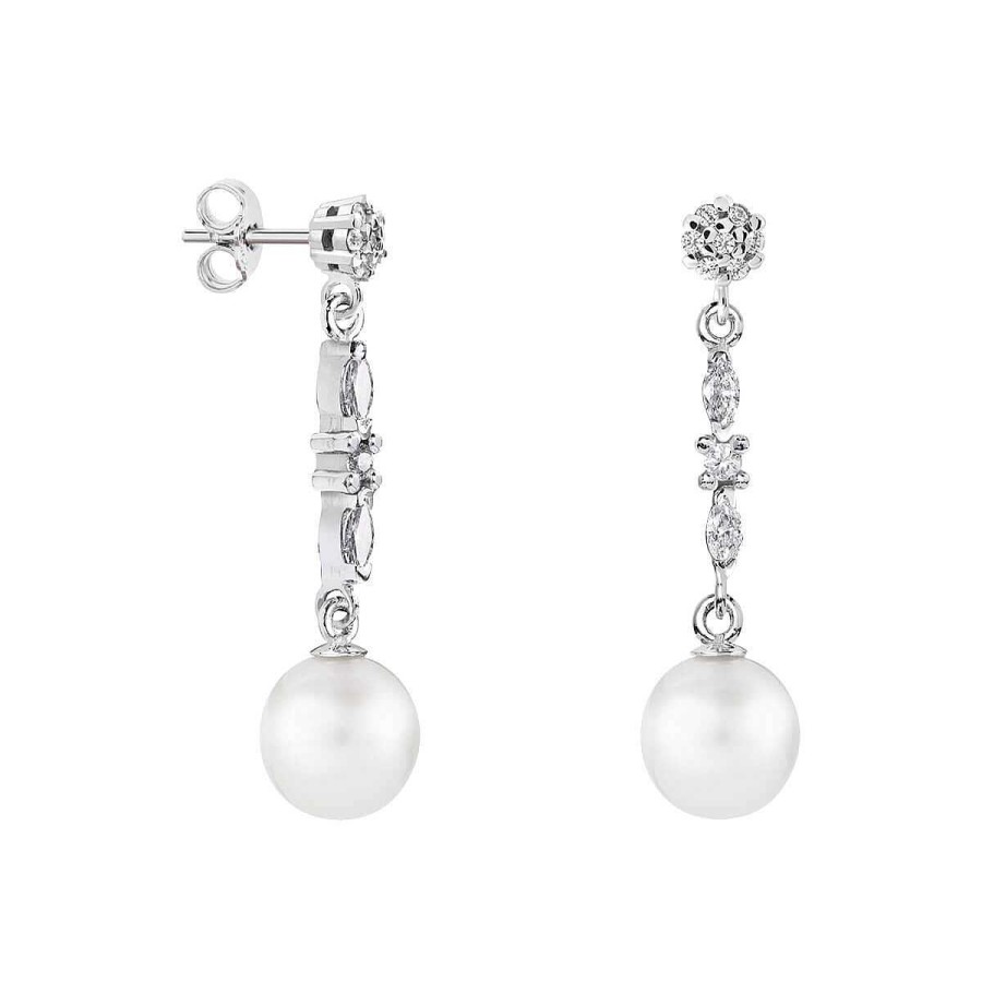 Joyer A ARGYOR | Pendientes Perlas Novias Plata Con Topacios Marquise (79B0605Td1)