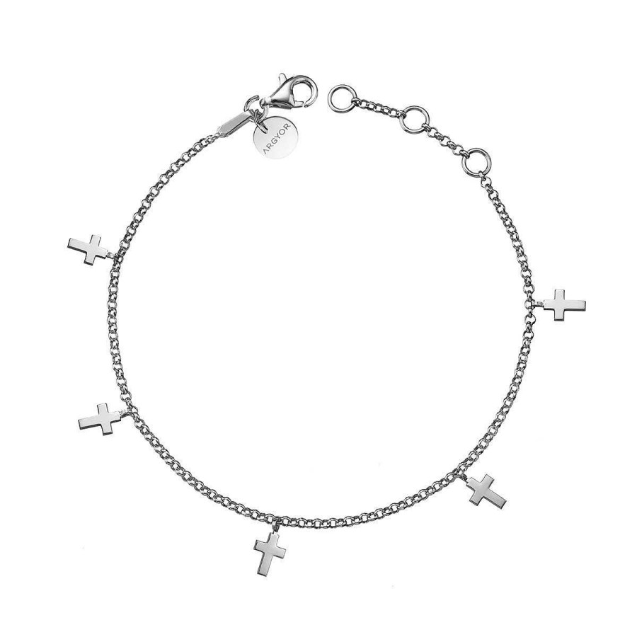 Joyer A ARGYOR | Pulsera De Plata De 1 Ley Con Cruces (4B8307304)