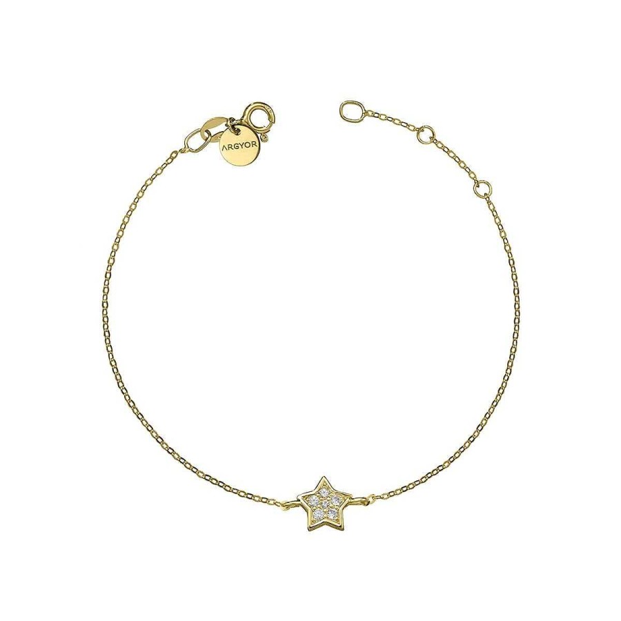 Joyer A ARGYOR | Pulsera Oro Amarillo 18K Con Estrella De Diamantes (76Apu005)