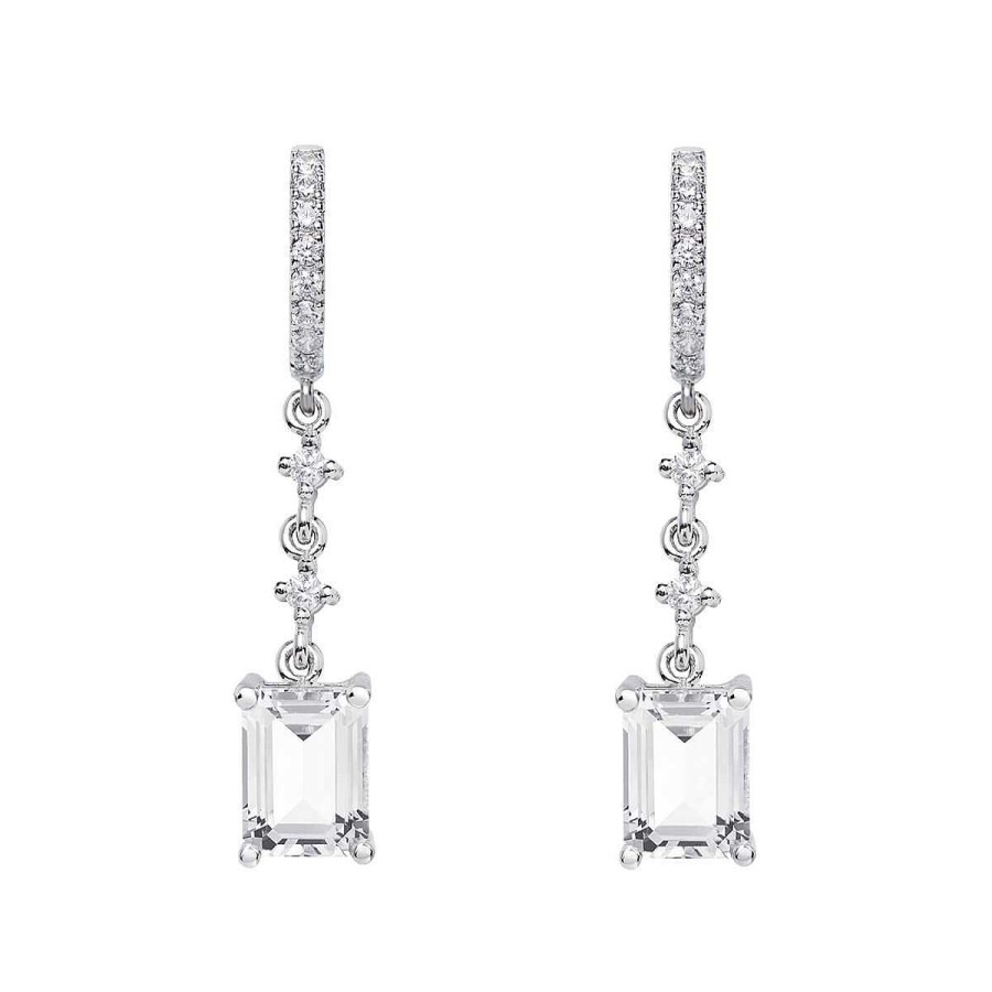 Joyer A ARGYOR | Pendientes Novia De Plata Y Topacio Talla Rect Ngulo 79B0402Tb(1|2|3)