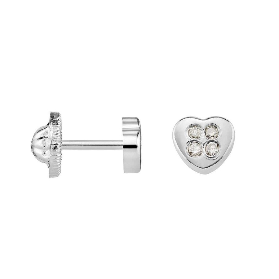 Joyer A ARGYOR | Pendientes De Beb De Oro Blanco Con Diamantes (0316301B)