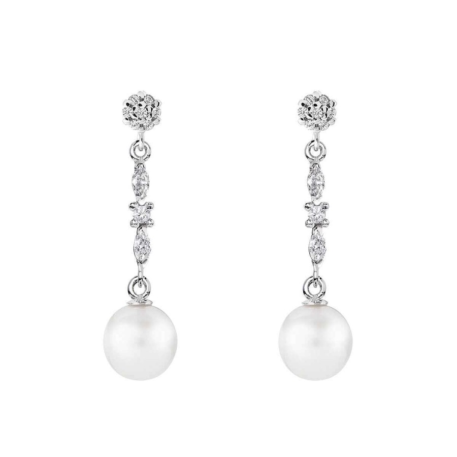 Joyer A ARGYOR | Pendientes Perlas Novias Plata Con Topacios Marquise (79B0605Td1)