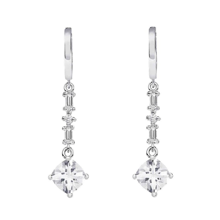 Joyer A ARGYOR | Pendientes De Novia Plata Con Topacios Entrepieza Baguette 79B0306Tc(1|2|3)