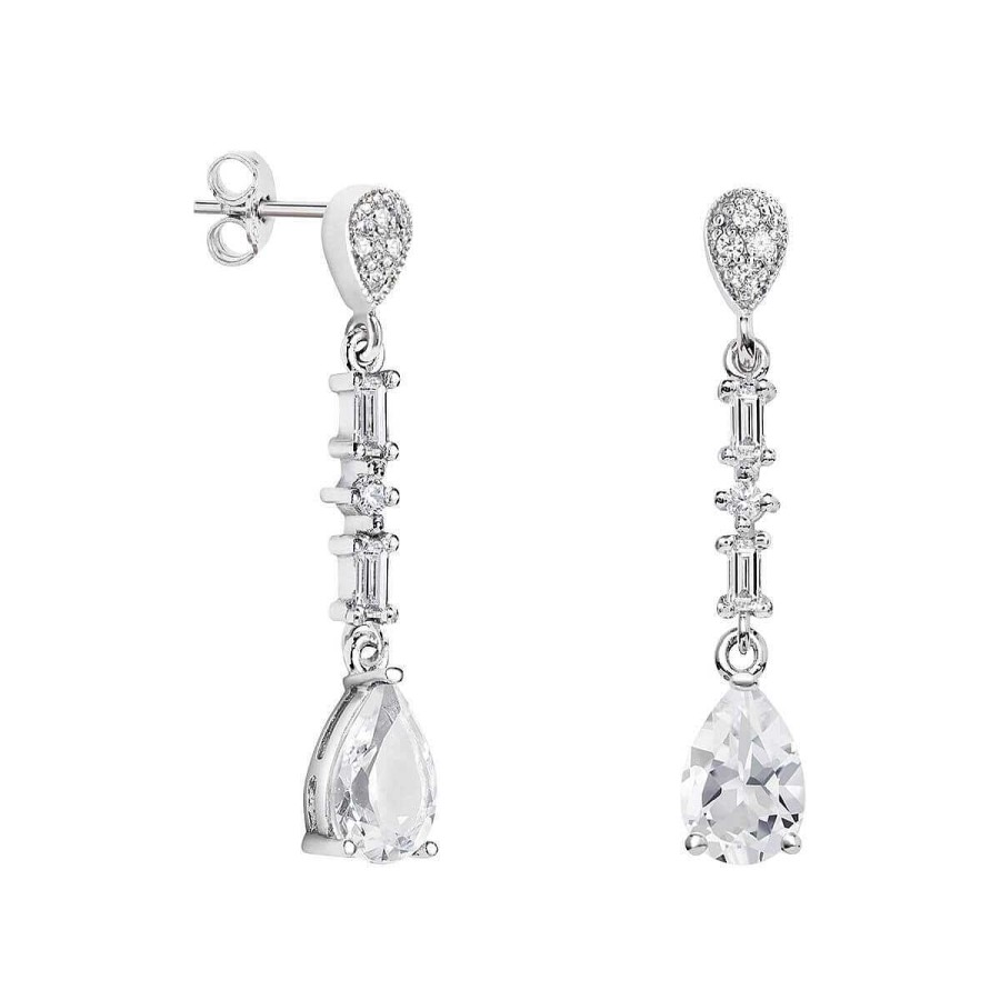 Joyer A ARGYOR | Pendientes De Novia Plata Con Topacios Entrepieza Baguette 79B0206Ta(1|2|3)