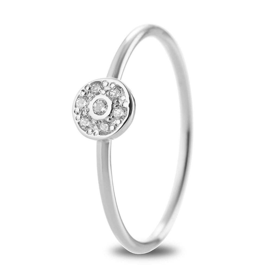 Joyer A ARGYOR | Anillo Roseta De Diamantes En Oro Blanco 18K (76Ban003)