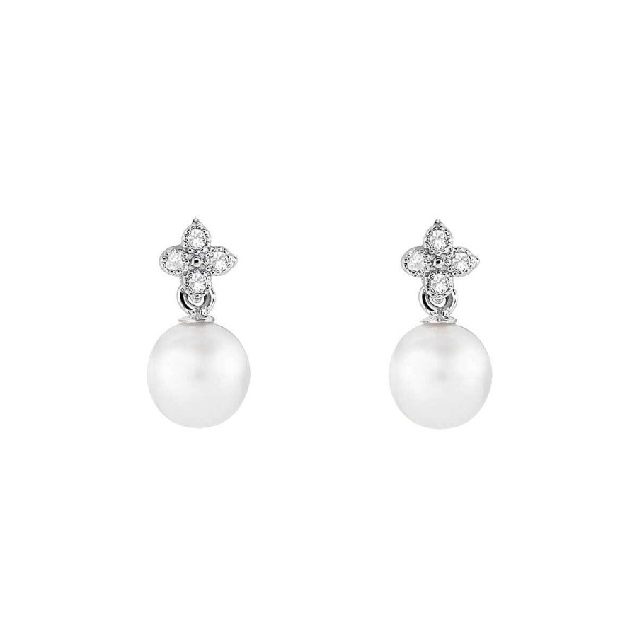 Joyer A ARGYOR | Pendientes De Perlas Para Novia En Plata Y Topacios (79B0100Td1)