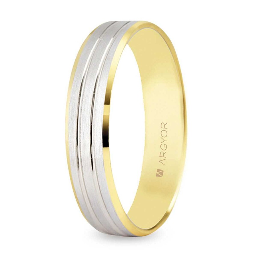 Joyer A ARGYOR | Alianza De Boda Bicolor Oro Acabado Combinado 18K 4Mm (5240436)