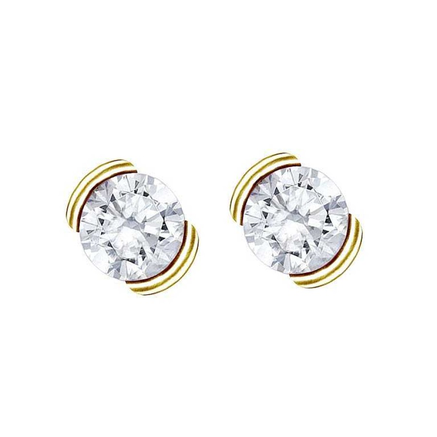 Joyer A ARGYOR | Pendientes De Oro Amarillo 18K Y Circonitas (75A0010Z)