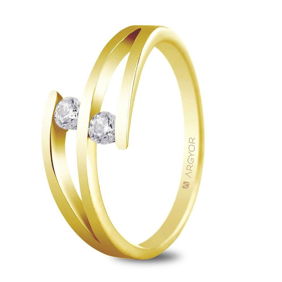 Joyer A ARGYOR | Anillo De Compromiso 2 Diamantes Talla Brillante 0.14Ct (74A0035)