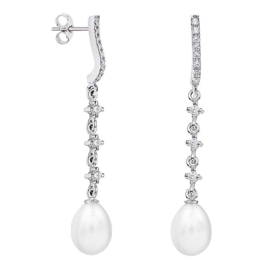 Joyer A ARGYOR | Pendientes Perlas Novia En Plata Con Topacios (79B0503Te1)