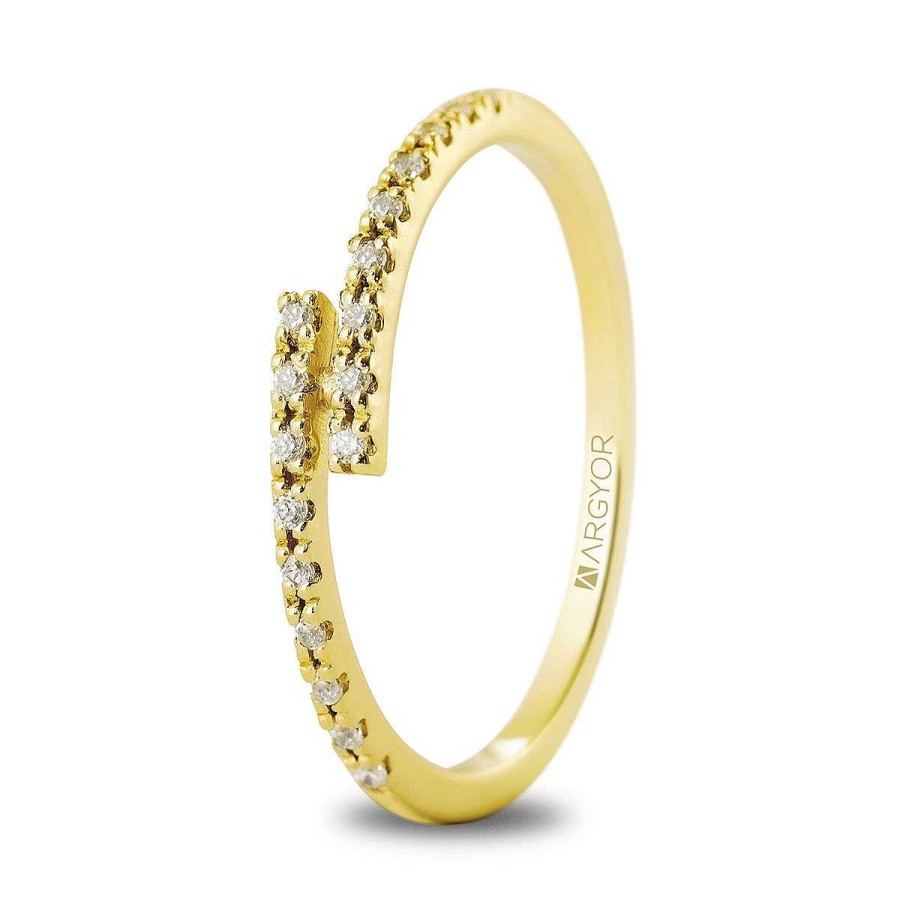 Joyer A ARGYOR | Anillo De Compromiso Oro Amarillo Con Doble Frontal (74A0184)