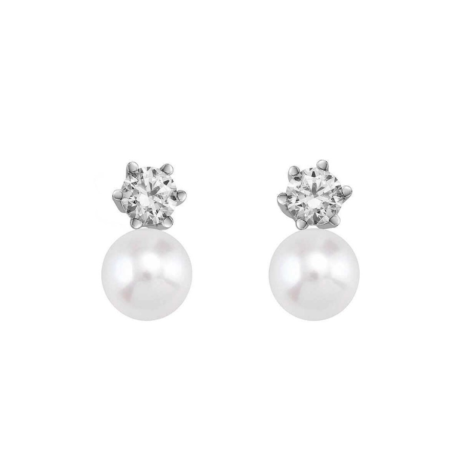 Joyer A ARGYOR | Pendientes De Novia De Platino Con Diamantes Y Perlas (75B0102P)