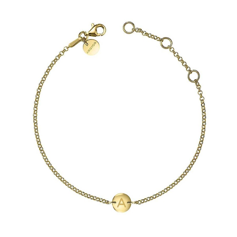 Joyer A ARGYOR | Pulsera De Oro Amarillo 18K Con Letra (4A8307311)