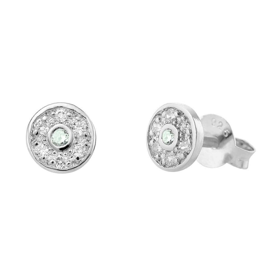 Joyer A ARGYOR | Pendientes Oro Blanco Roseta Y Zafiros Verdes (76Bpe003Zv)