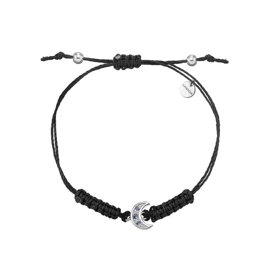 Joyer A ARGYOR | Pulsera Macram Oro Luna Zafiro Azul (76Bma004Za)